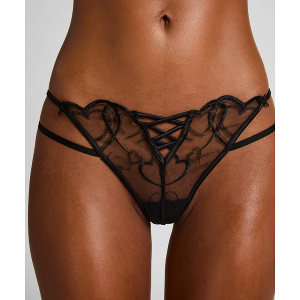 Culotte brésilienne échancrée Olivia - Noir
