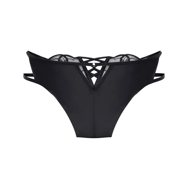 Culotte brésilienne échancrée Olivia - Noir