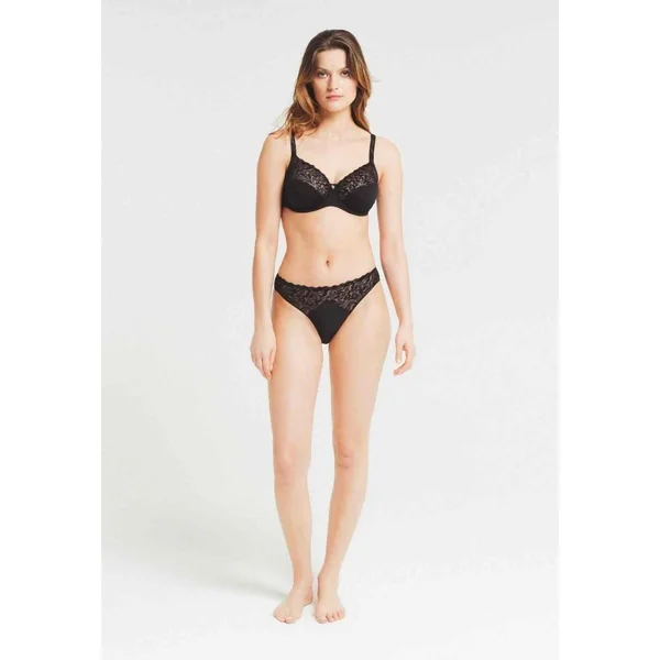 Culotte Classique avec broderie semi-transparente - Noire Louisa Bracq Louisa Bracq
