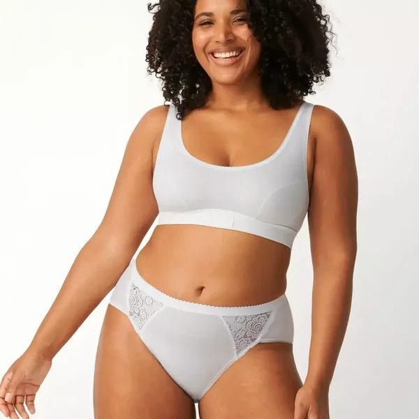 Culotte classique blanche sloggi Chic Midi WHITE en coton Sloggi