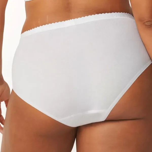 Culotte classique blanche sloggi Chic Midi WHITE en coton Sloggi