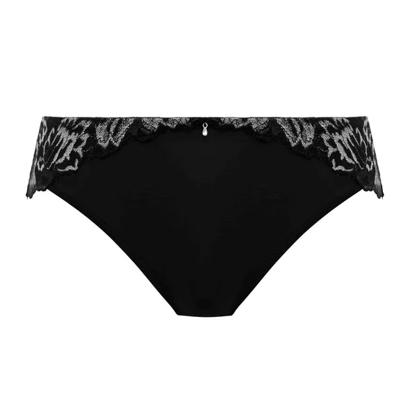 Culotte classique en maille douce et broderie florale bicolore – Noire Fantasie Fantasie