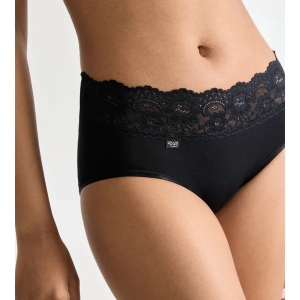 Culotte classique noire en coton Sloggi