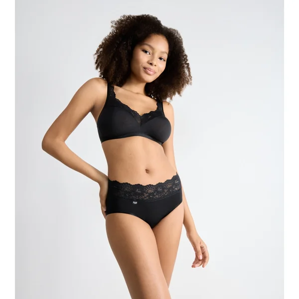 Culotte classique noire en coton Sloggi