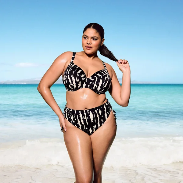 Culotte de bain ajustable - Noir et blanc Elomi Bain