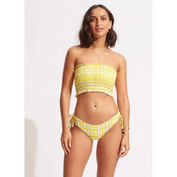 Culotte de bain nouettes - Jaune Amalfi Check Seafolly