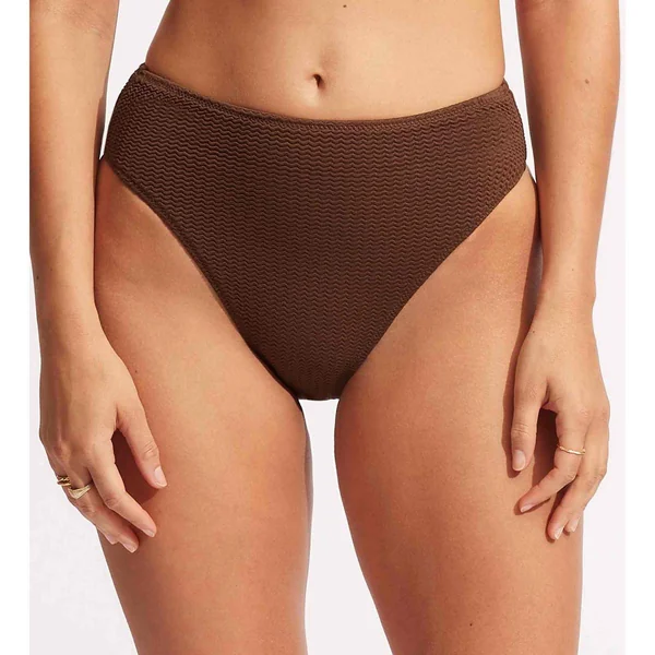 Culotte de bain taille haute - Marron Sea Dive Seafolly