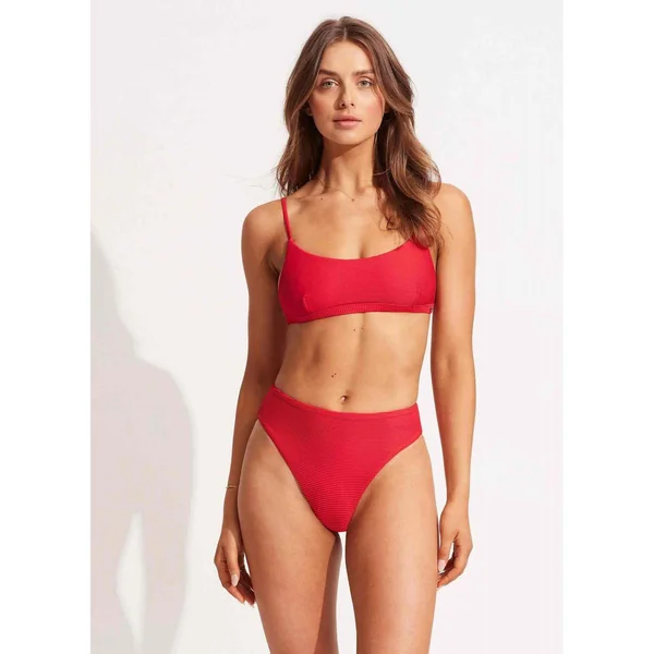Culotte de bain taille haute - Rouge Seafolly