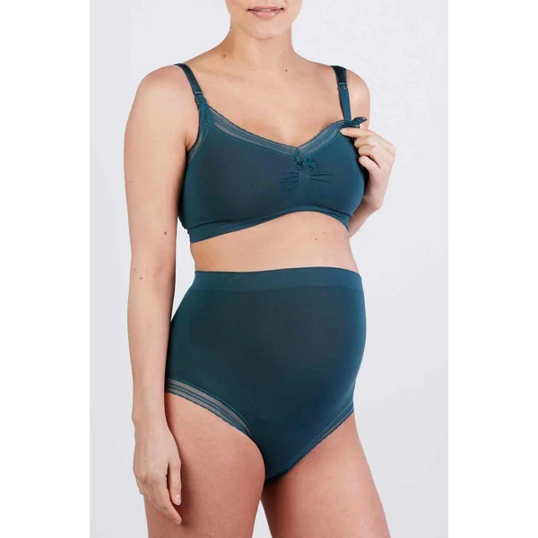 Culotte de grossesse maxi verte Cache-Cœur Lingerie Milk en viscose Cache Coeur