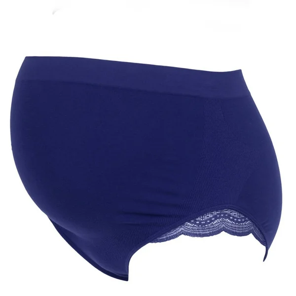Culotte de grossesse taille haute - bleu en viscose Cache Coeur