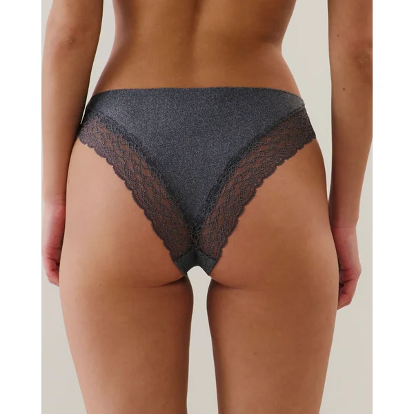 Culotte en microfibre et dentelle