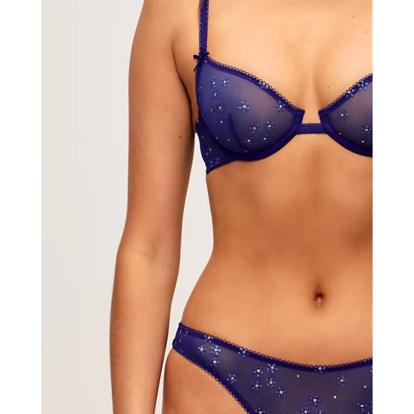 Culotte en tulle motifs fleurs à paillettes