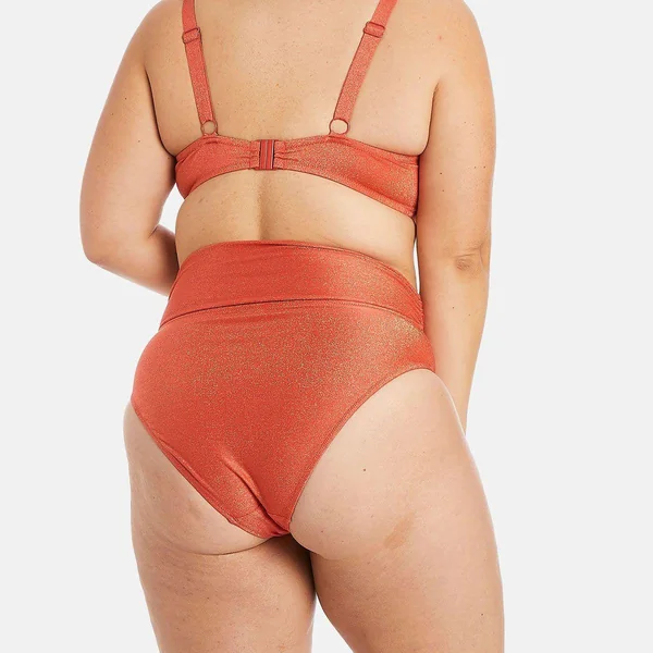 Culotte haute de bain orange Maui Camille Cerf x Pomm Poire