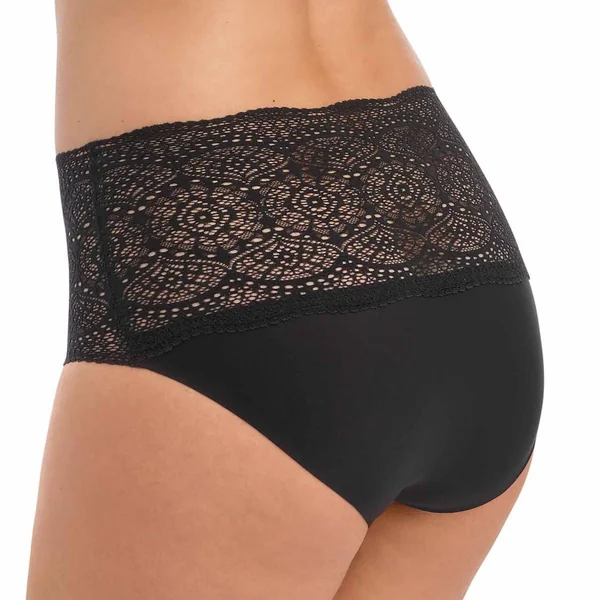 Culotte haute dentelle stretch invisible - Noir Fantasie