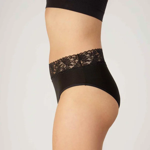 Culotte Menstruelle flux moyen et abondant Flux Undies Bikini noir Flux Undies