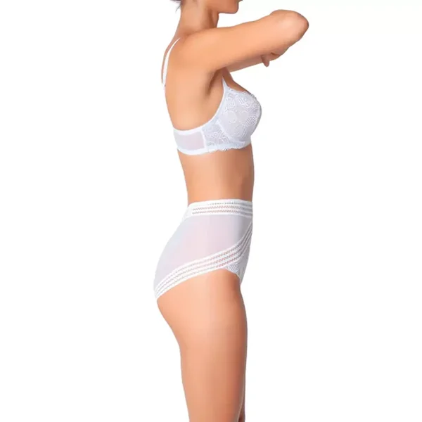 culotte taille haute blanc Huit Lingerie