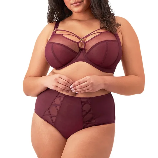 Culotte taille haute cabernet chocolat en coton Elomi