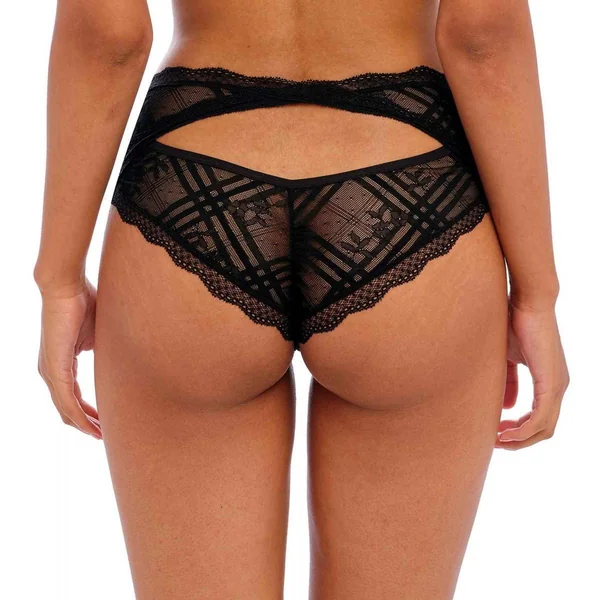 Culotte taille haute en dentelle brodée Noire Freya Freya