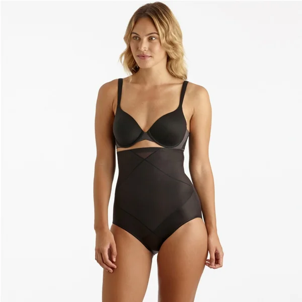 Culotte taille haute gainante contrôle extra ferme Miraclesuit CROSS CONTROL noir en nylon Miraclesuit