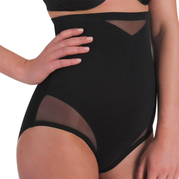 Culotte taille haute gainante - Noire en nylon Miraclesuit