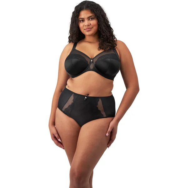 Culotte taille haute noir en coton Elomi