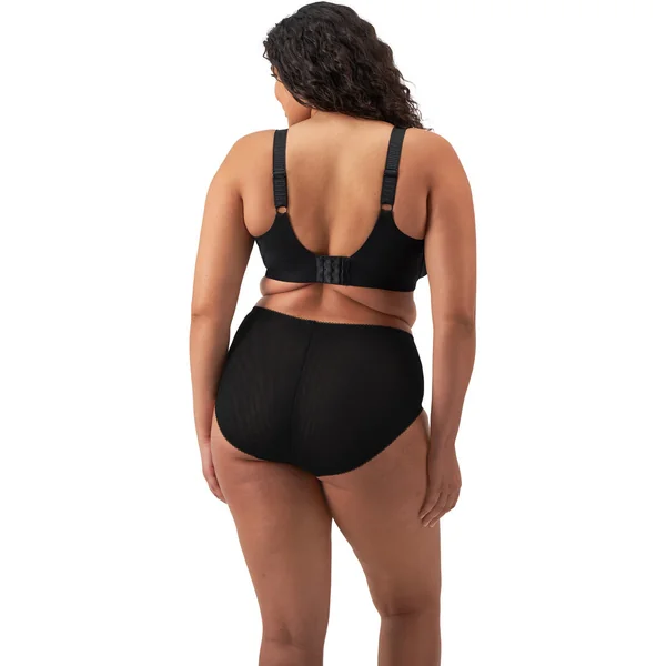 Culotte taille haute noir en coton Elomi