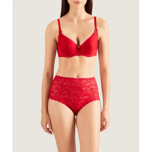 Culotte taille haute rouge Aubade ROSESSANCE gala en dentelle Aubade Rosessence