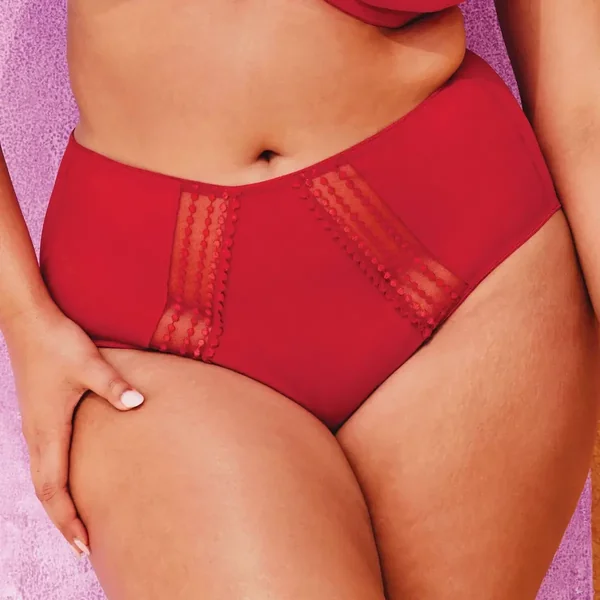 Culotte taille haute rouge en coton Elomi