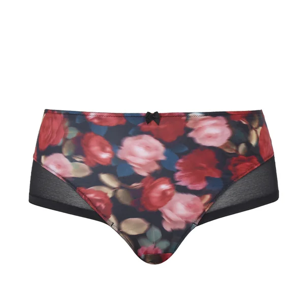 Culotte échancrée Bliss - Rose Print noir Sculptresse