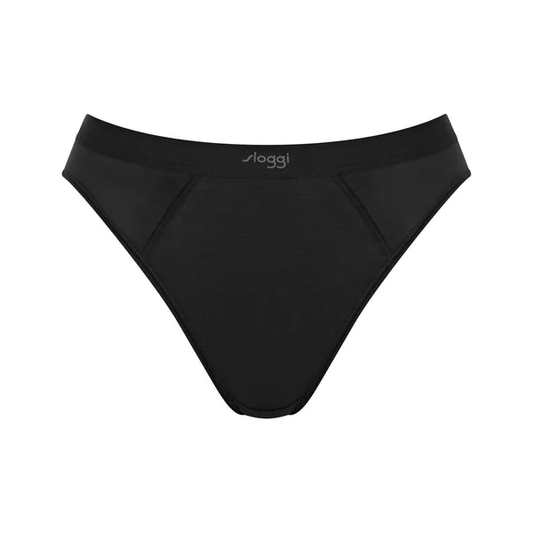 Culotte échancrée noire en coton Sloggi