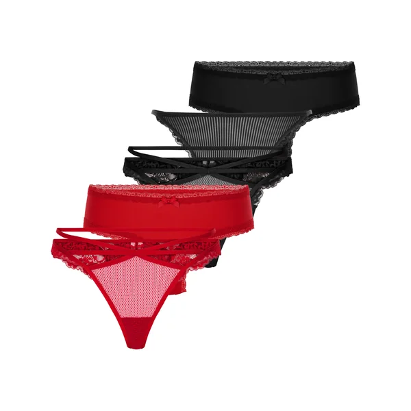 Culottes brésiliennes Fashion Lot de 5 - Rouge