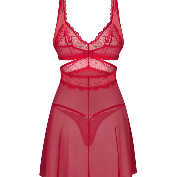 Cupide Desir babydoll et String Rouge Obsessive