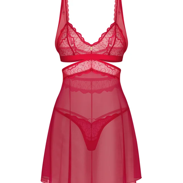 Cupide Desir babydoll et String Rouge Obsessive