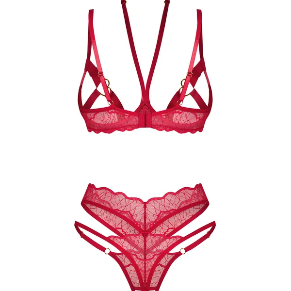 Cupide desir ensemble 2 pièces ouvert Rouge Obsessive