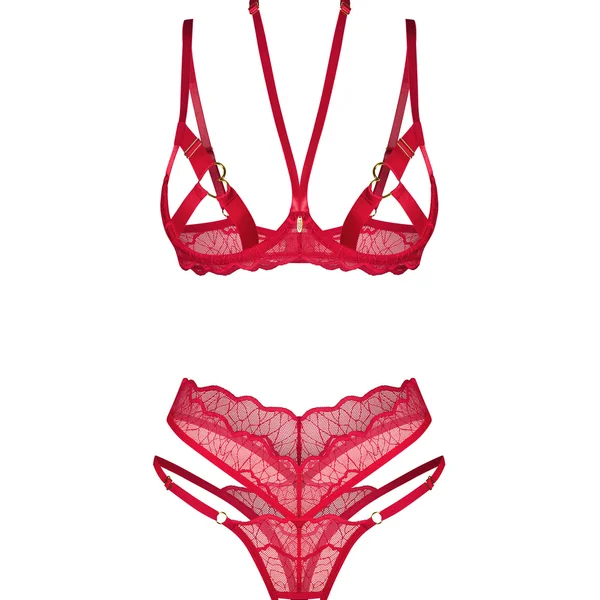 Cupide desir ensemble 2 pièces ouvert Rouge Obsessive