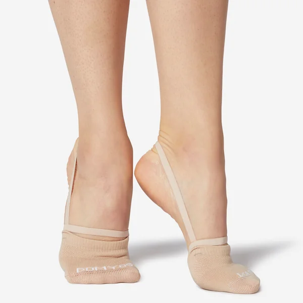 Demi-pointes chaussettes de Gymnastique Rythmique Enfant Beige