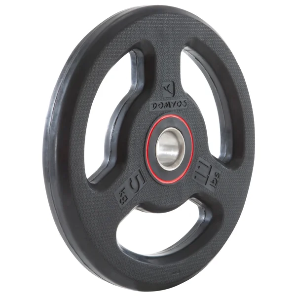 Disque musculation en caoutchouc 5kg 28mm avec poignées,composé à 80 % de fonte