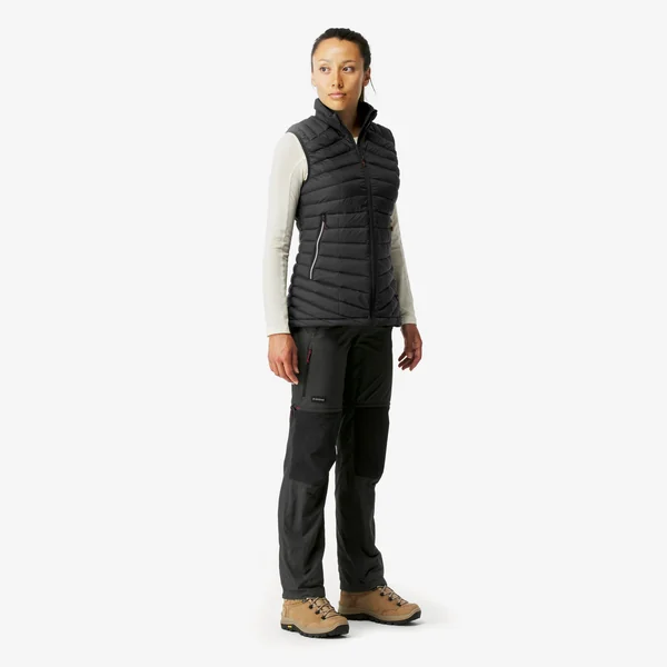 Doudoune sans manche en duvet de trek montagne - Noir - MT100 - femme