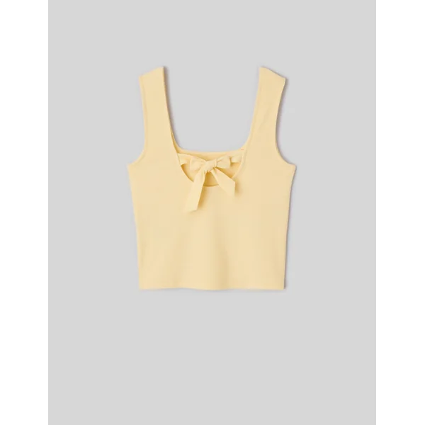 Débardeur avec détail de nœud au dos JAUNE PASTEL