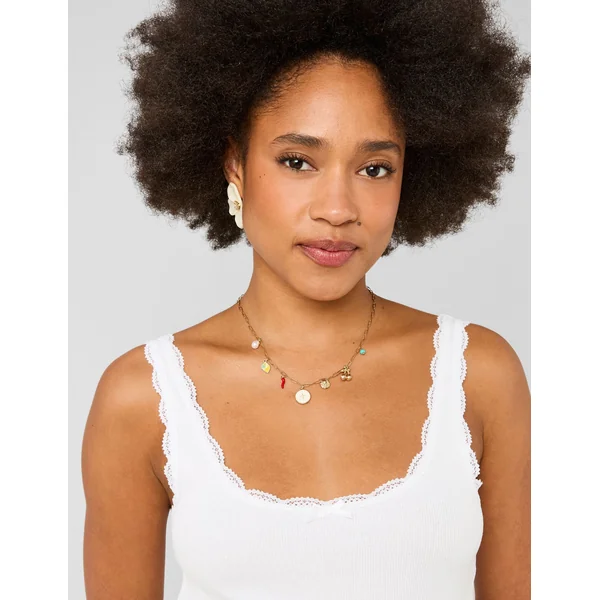 Débardeur bords en dentelle Blanc