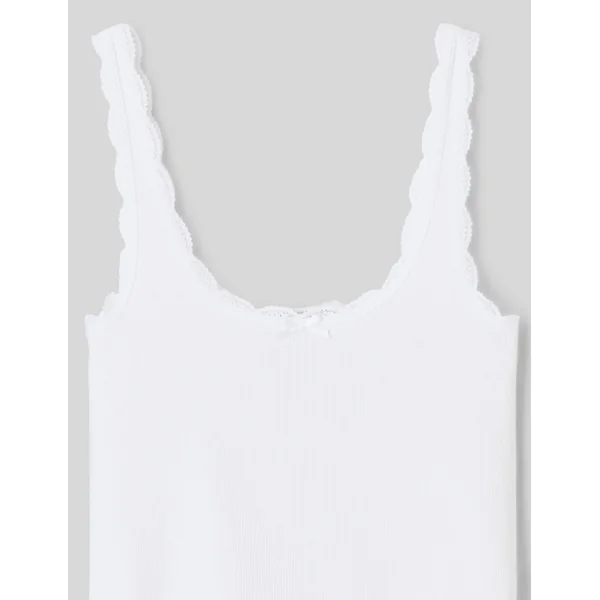 Débardeur bords en dentelle Blanc