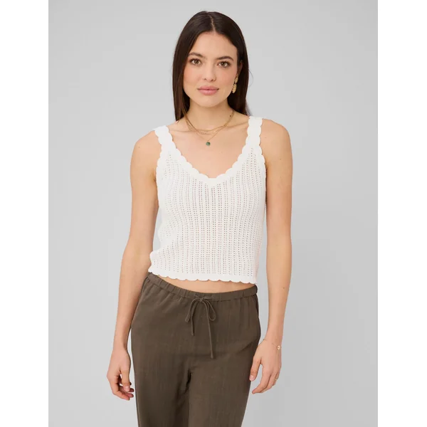 Débardeur en crochet Blanc écru