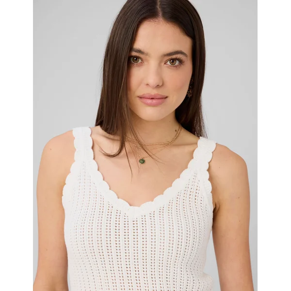Débardeur en crochet Blanc écru