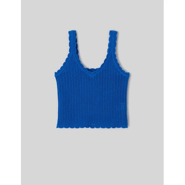 Débardeur en crochet Bleu foncé