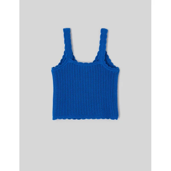 Débardeur en crochet Bleu foncé