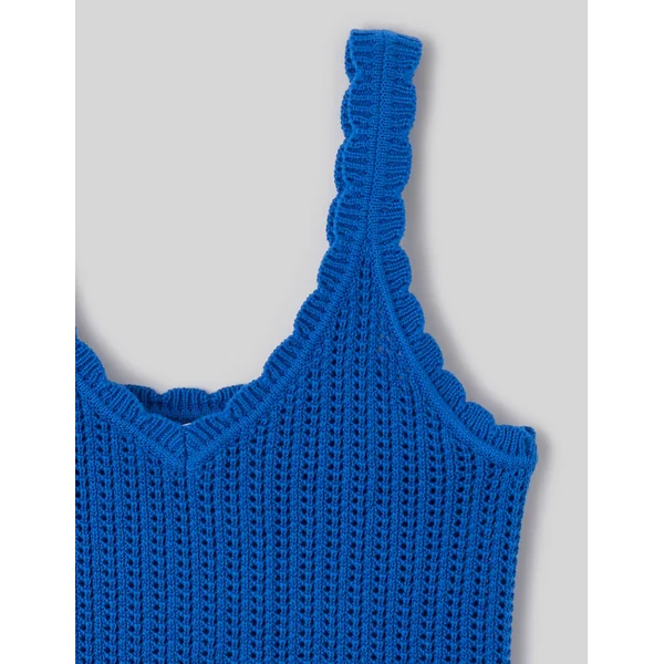 Débardeur en crochet Bleu foncé
