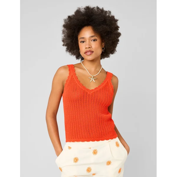 Débardeur en crochet Rouge