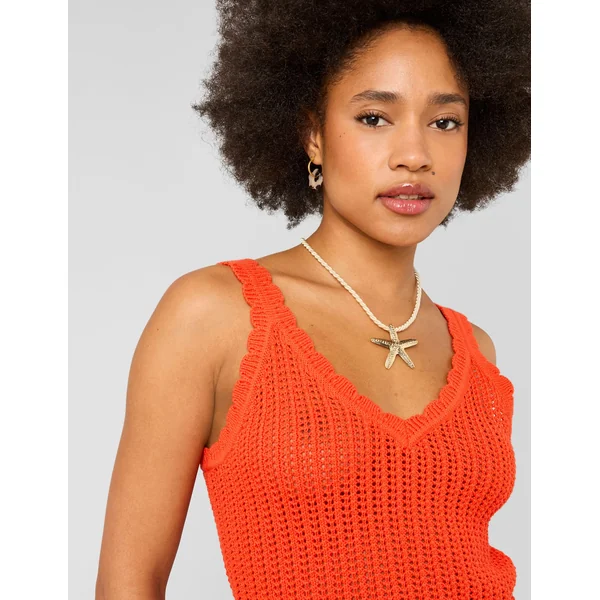 Débardeur en crochet Rouge
