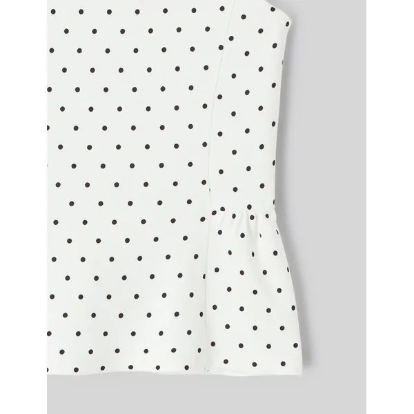 Débardeur péplum à pois Blanc écru