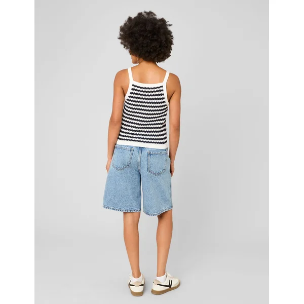 Débardeur rayé en crochet Bleu foncé